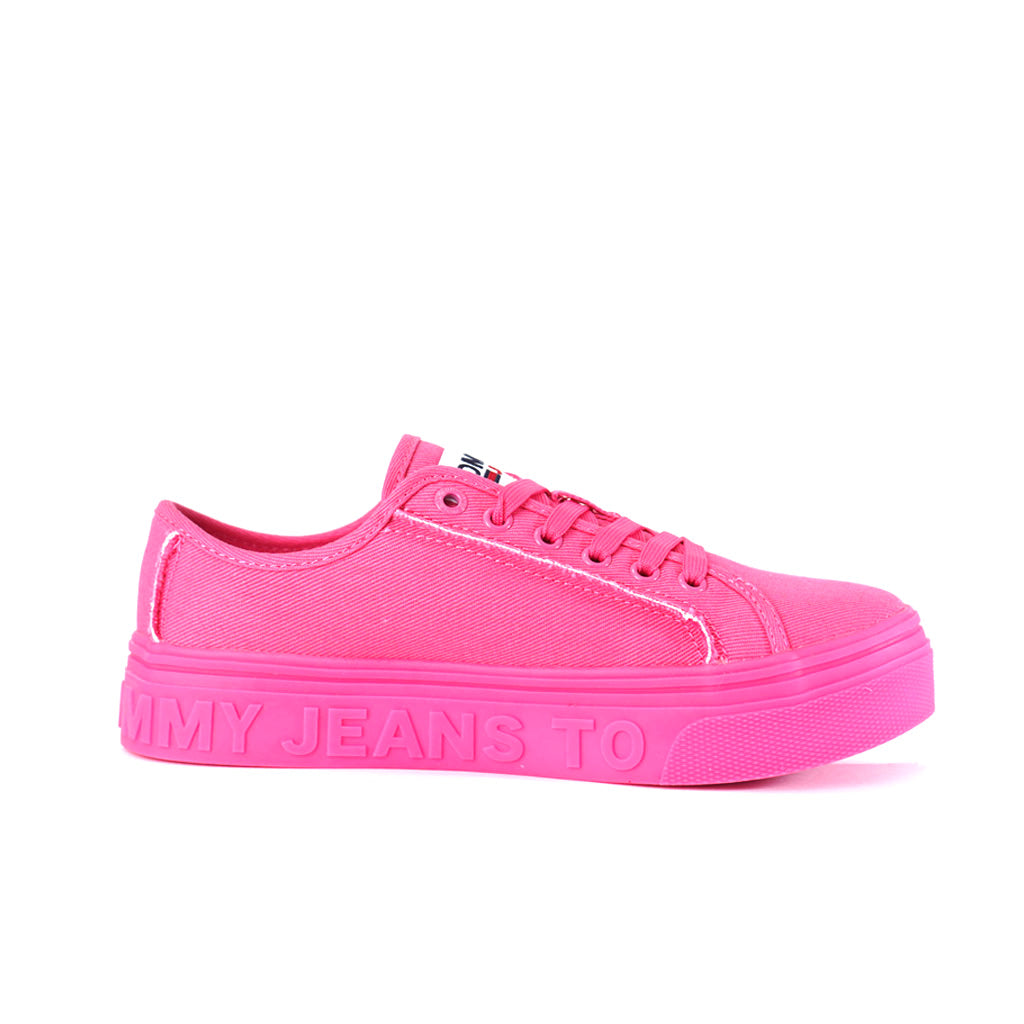 Tenis Tommy Jeans Mono Color Flatform Pink Alert