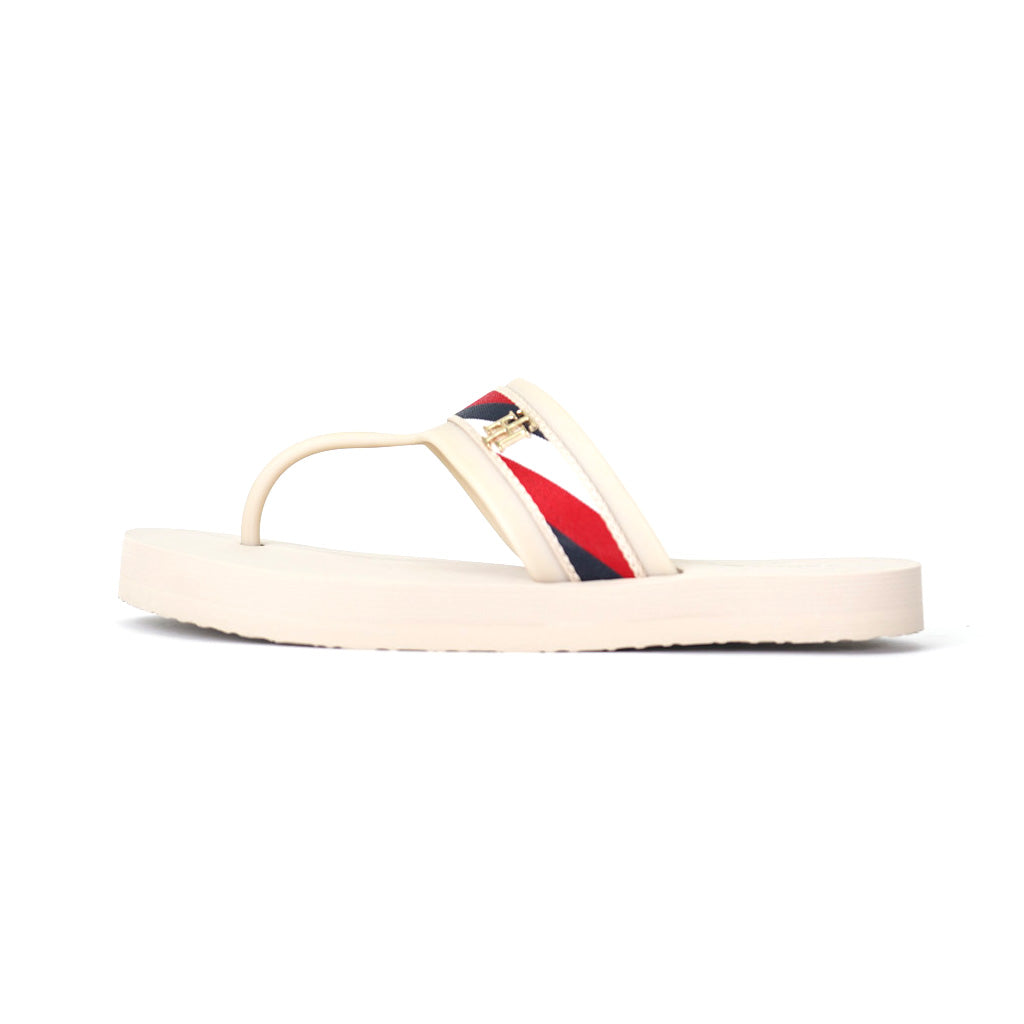 Chanclas Tommy T Strap RWB Beach Sandal Classic Beige