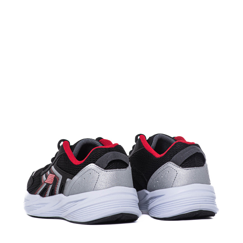 Tenis Skechers Kids Microspec Tread Cybrex Black/Silver/Red