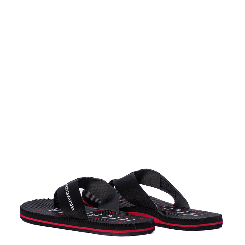 Chanclas Tommy Massage Footbed Beach Sandal Black