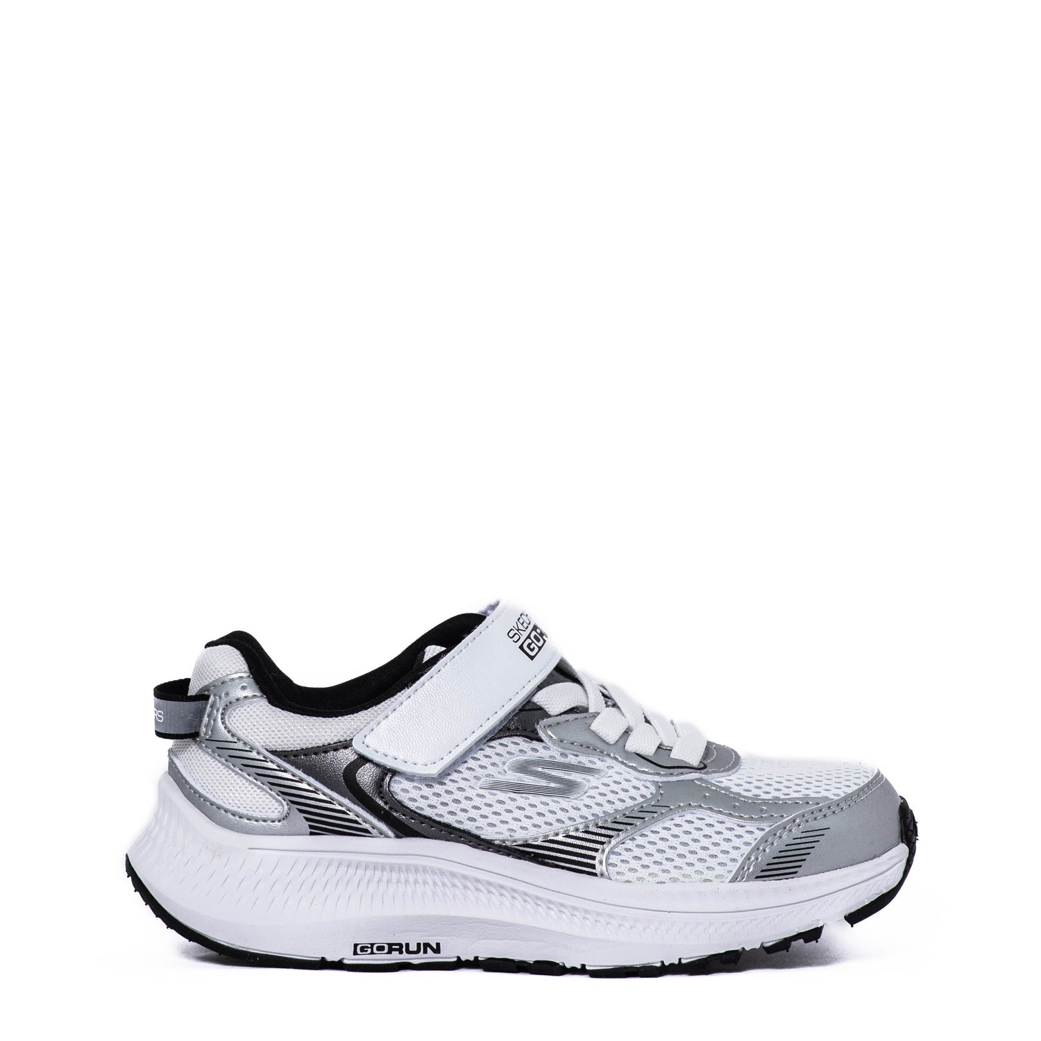 Tenis Skechers Kids Go Run Consistent 2.0 Level Pace Silver/White