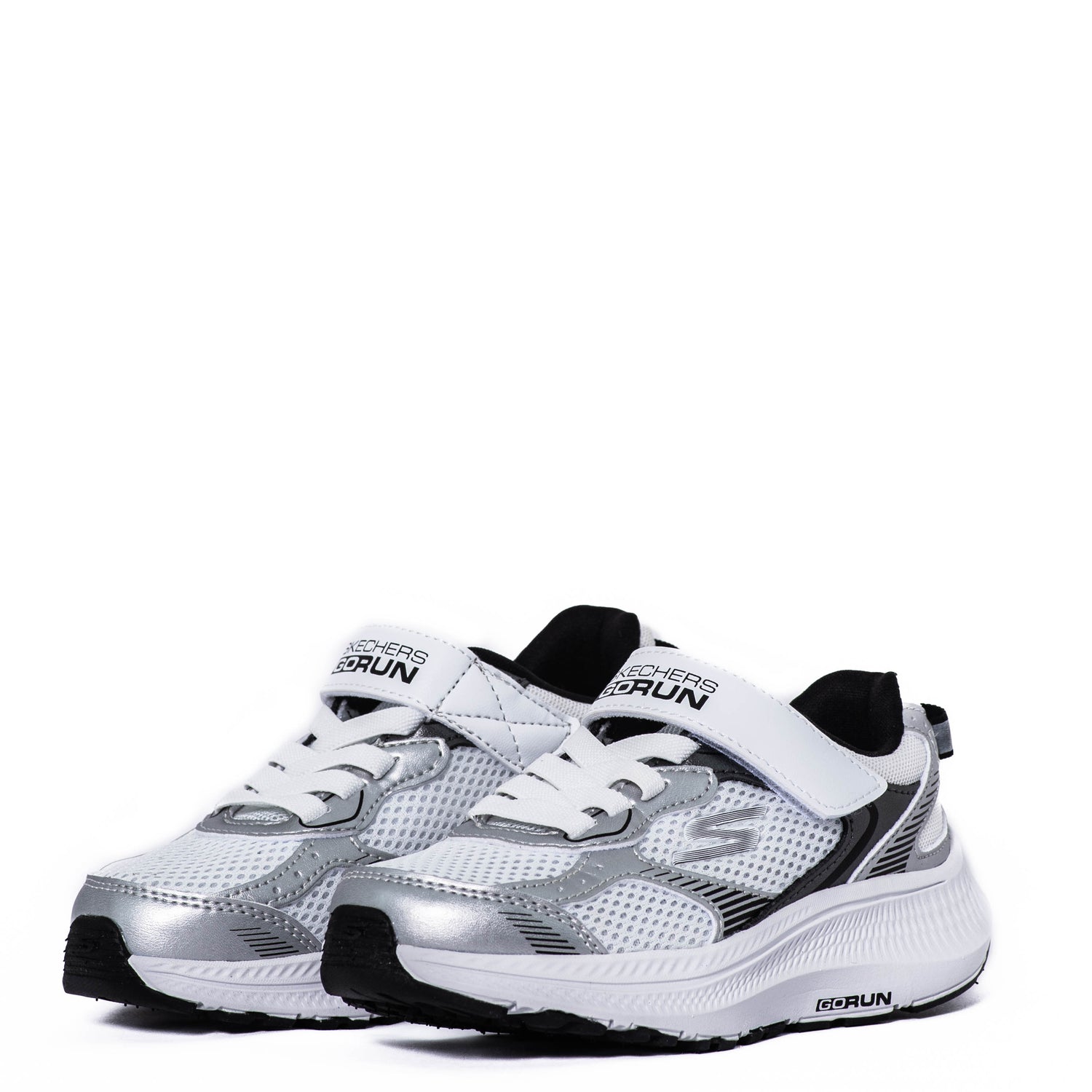 Tenis Skechers Kids Go Run Consistent 2.0 Level Pace Silver/White