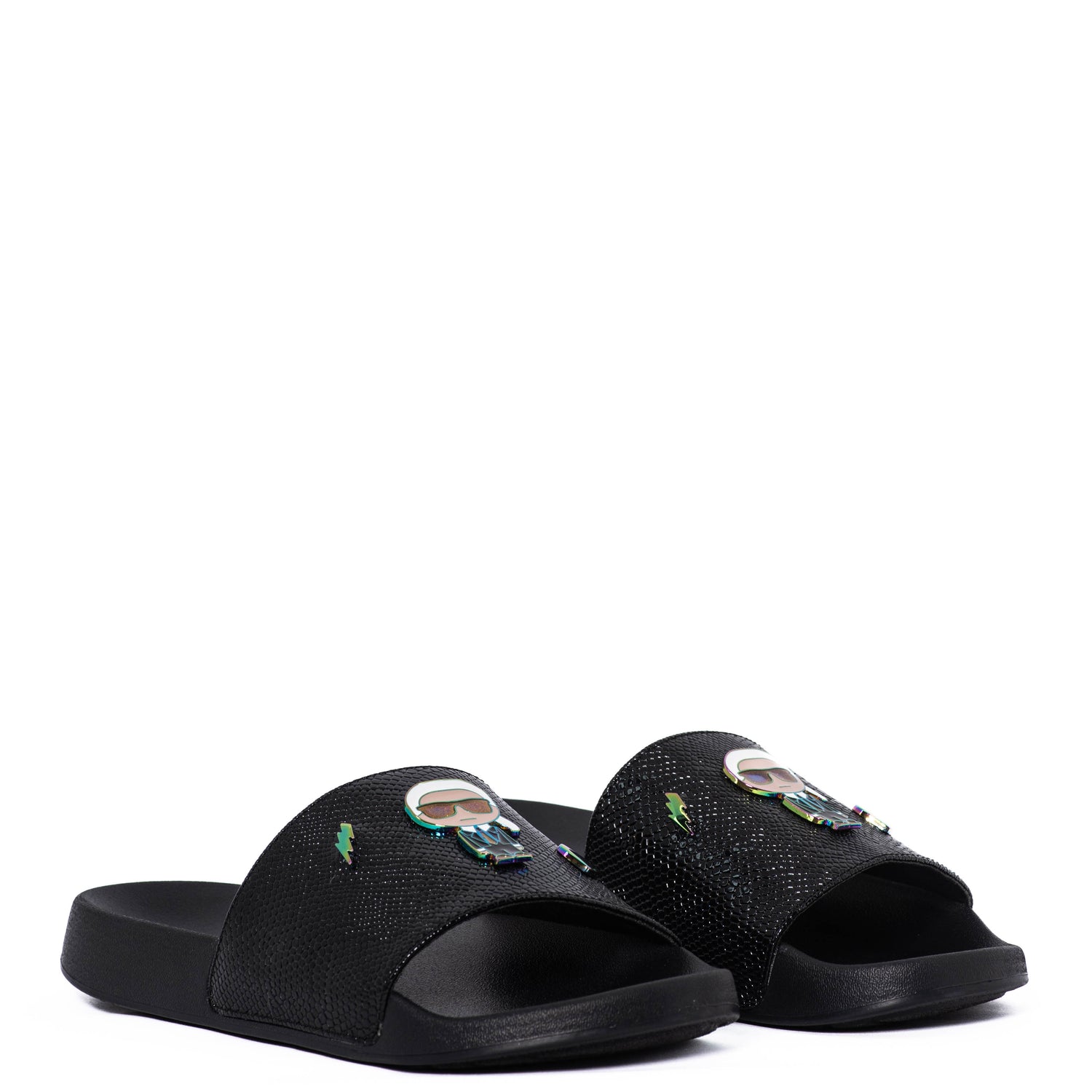 Chanclas Karl Lagerfeld Paris Zo Pins Snake Patent Pu Black/Multi