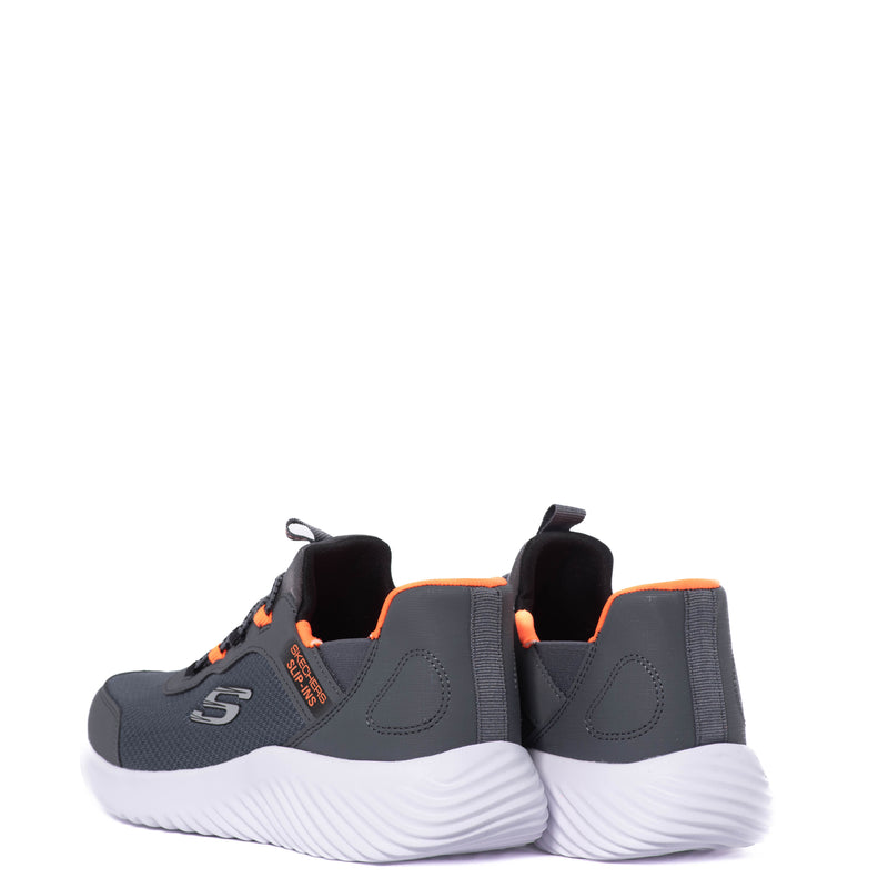 Tenis Skechers Kids Bounder Brisk Burst Charcoal/Orange