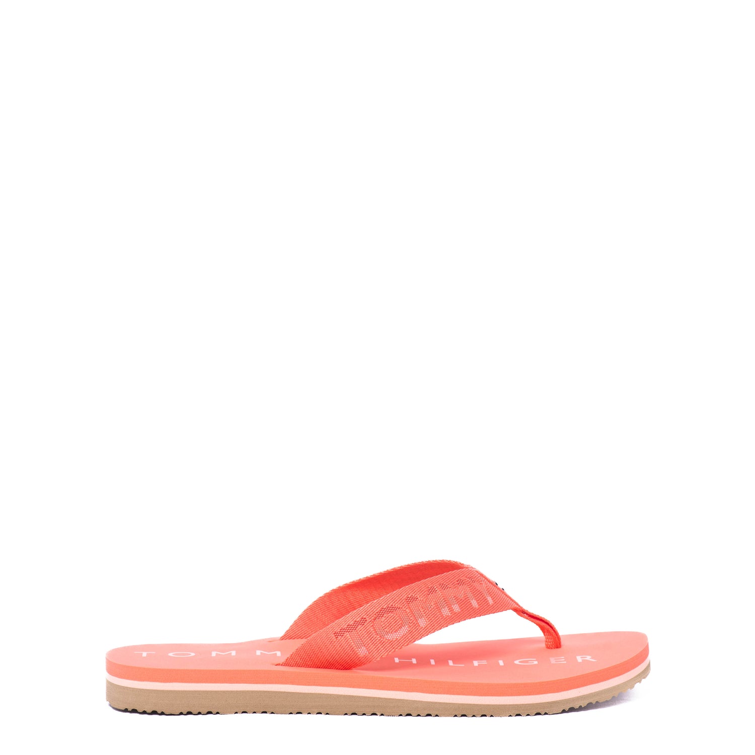 Chanclas Tommy Colored Th Flat Beach Sandal Coral Blossom