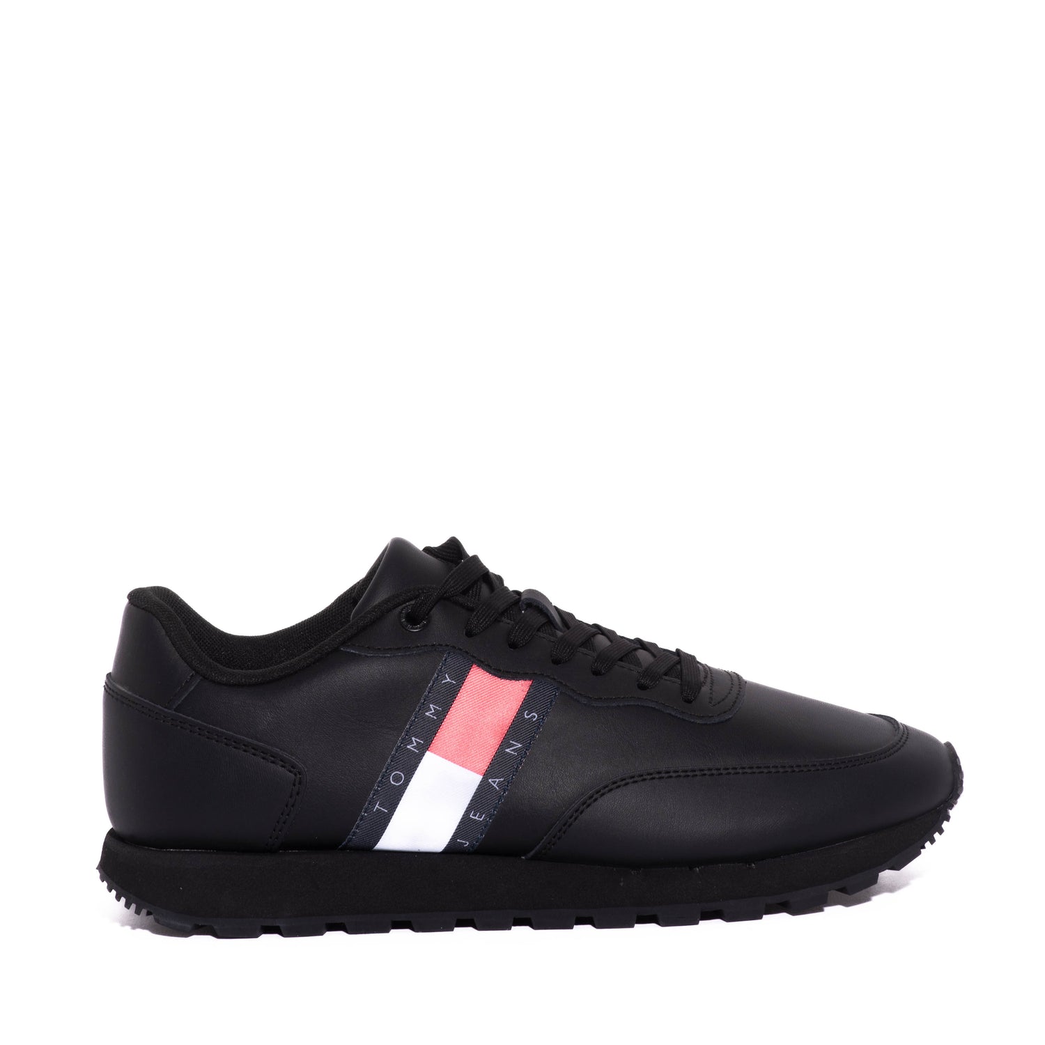 Tenis Tommy Leather Runner Tjm Ess Triple Black