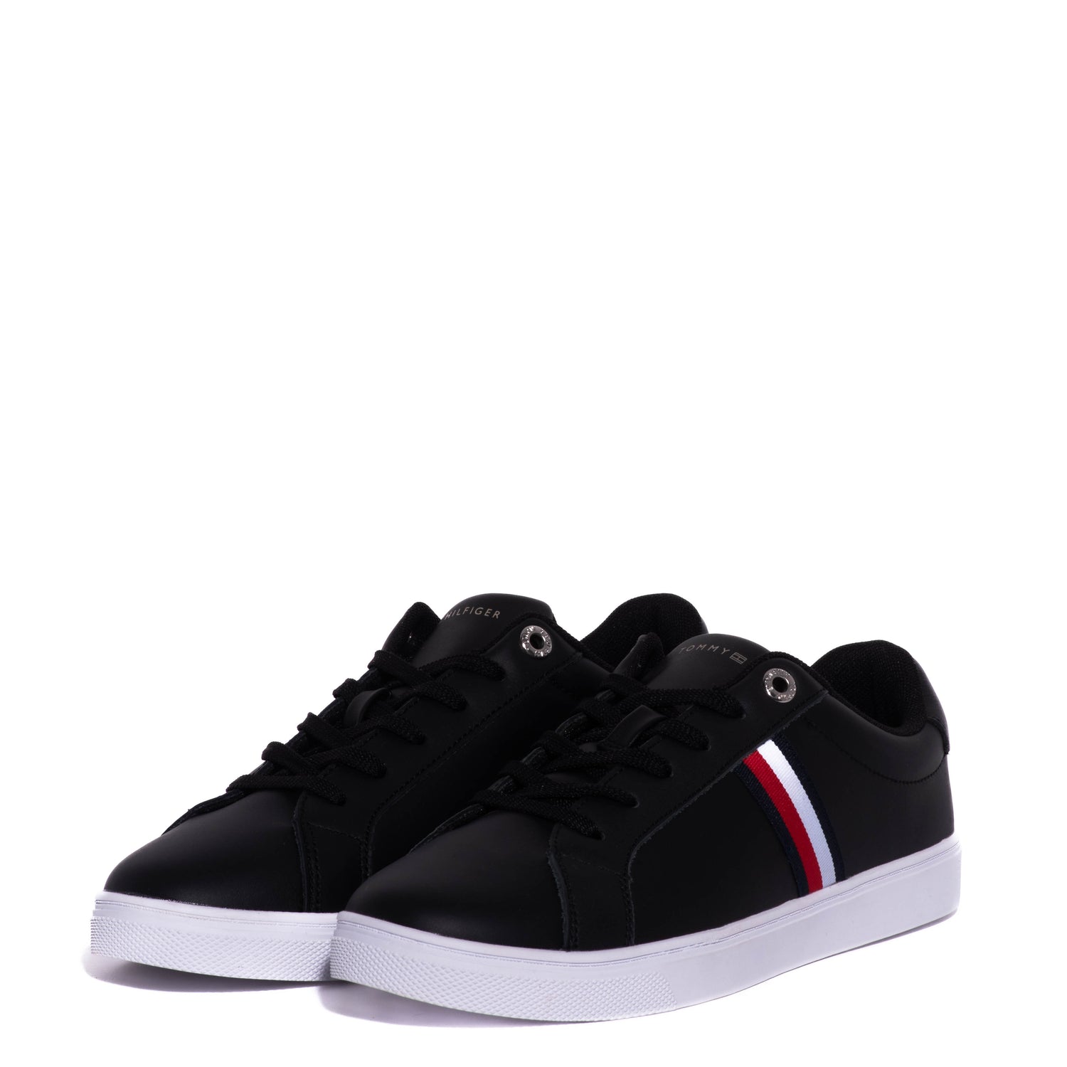 Tenis Tommy Essential Stripes Court Sneaker Black