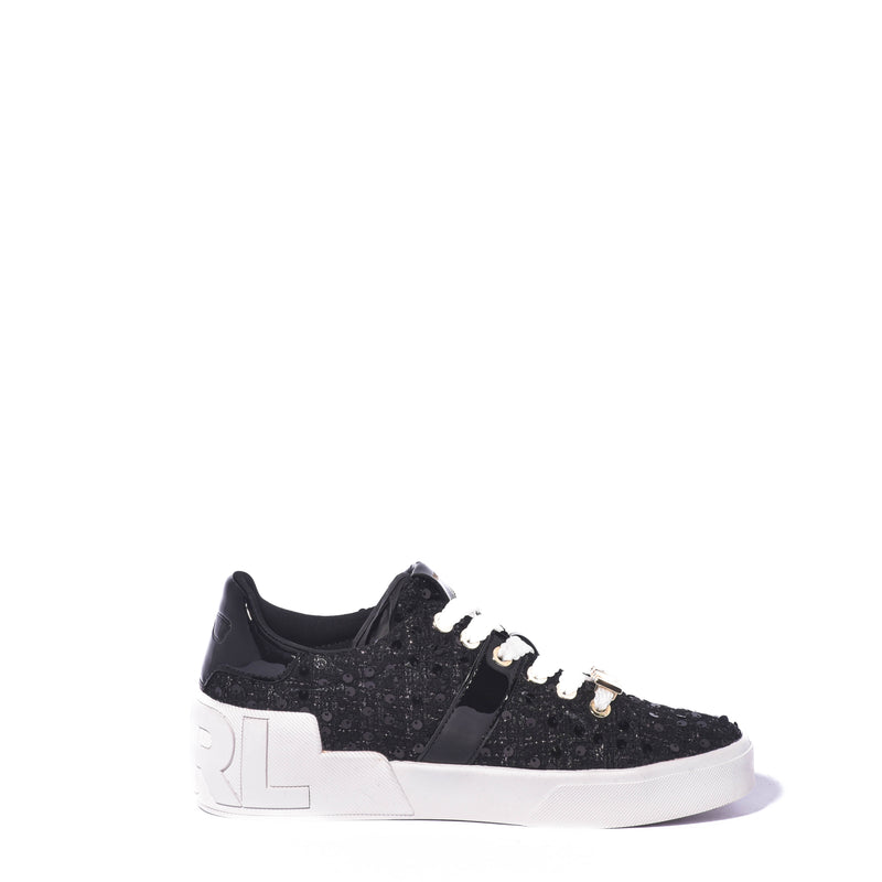 Tenis Karl Lagerfeld Paris Mablyn-Lace Up Sne Black