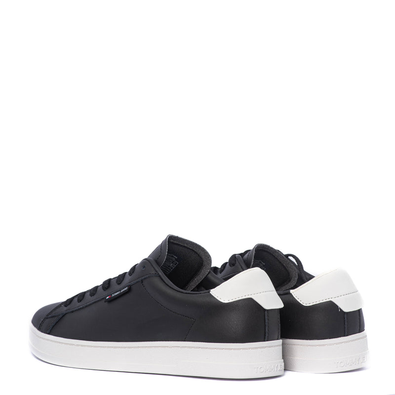 Tenis Tommy Tjm Leather Low Cupsole Black