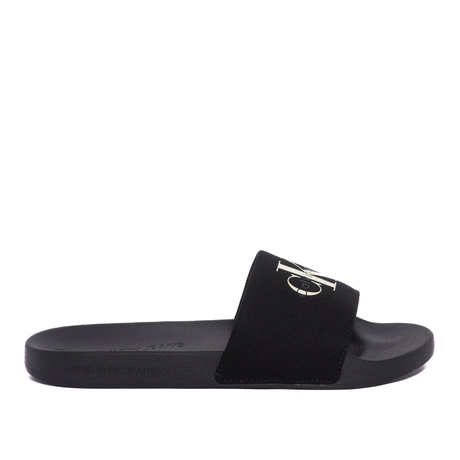 Chanclas Calvin Klein Slide Monogolo Cv Ck Black/White Jade