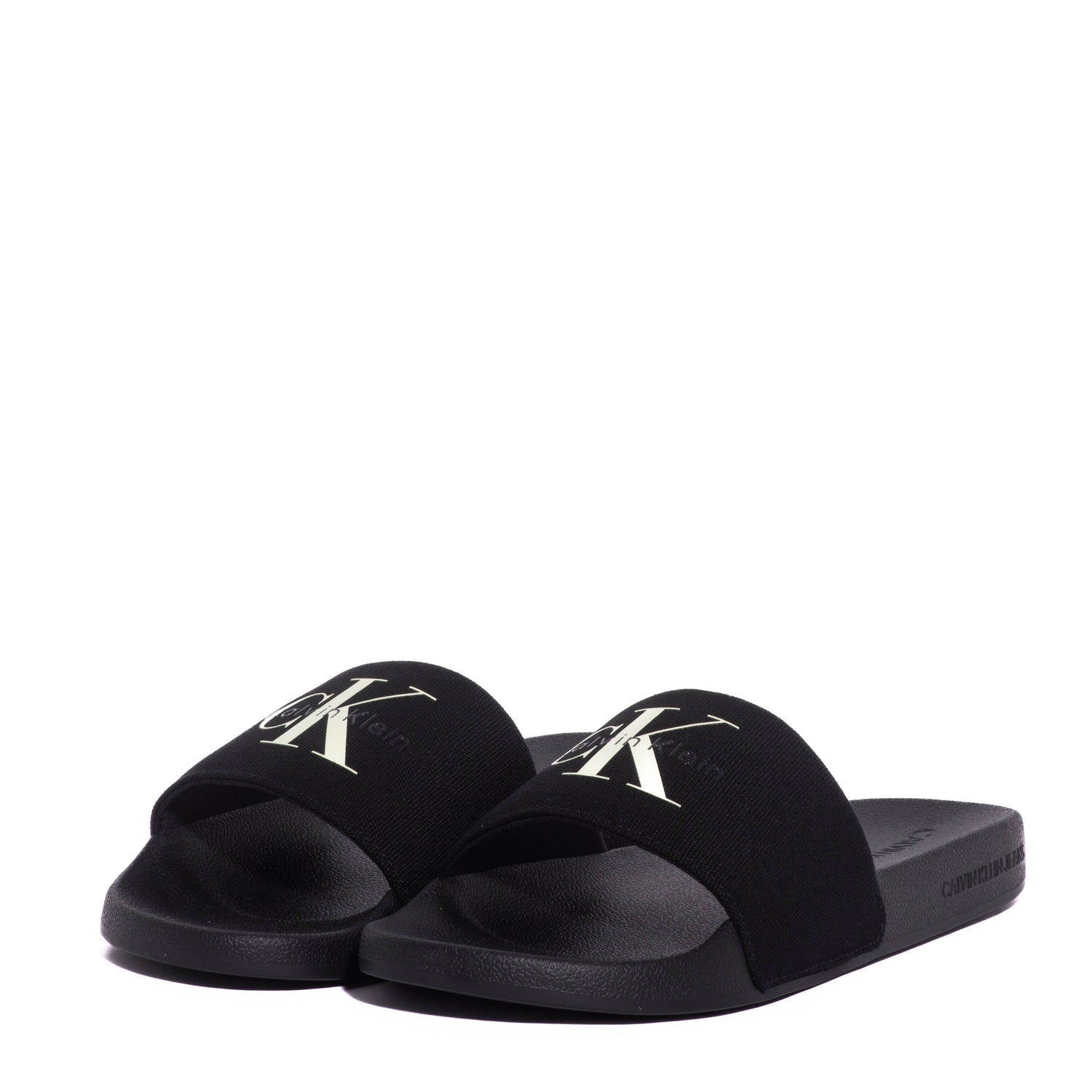 Chanclas Calvin Klein Slide Monogolo Cv Ck Black/White Jade
