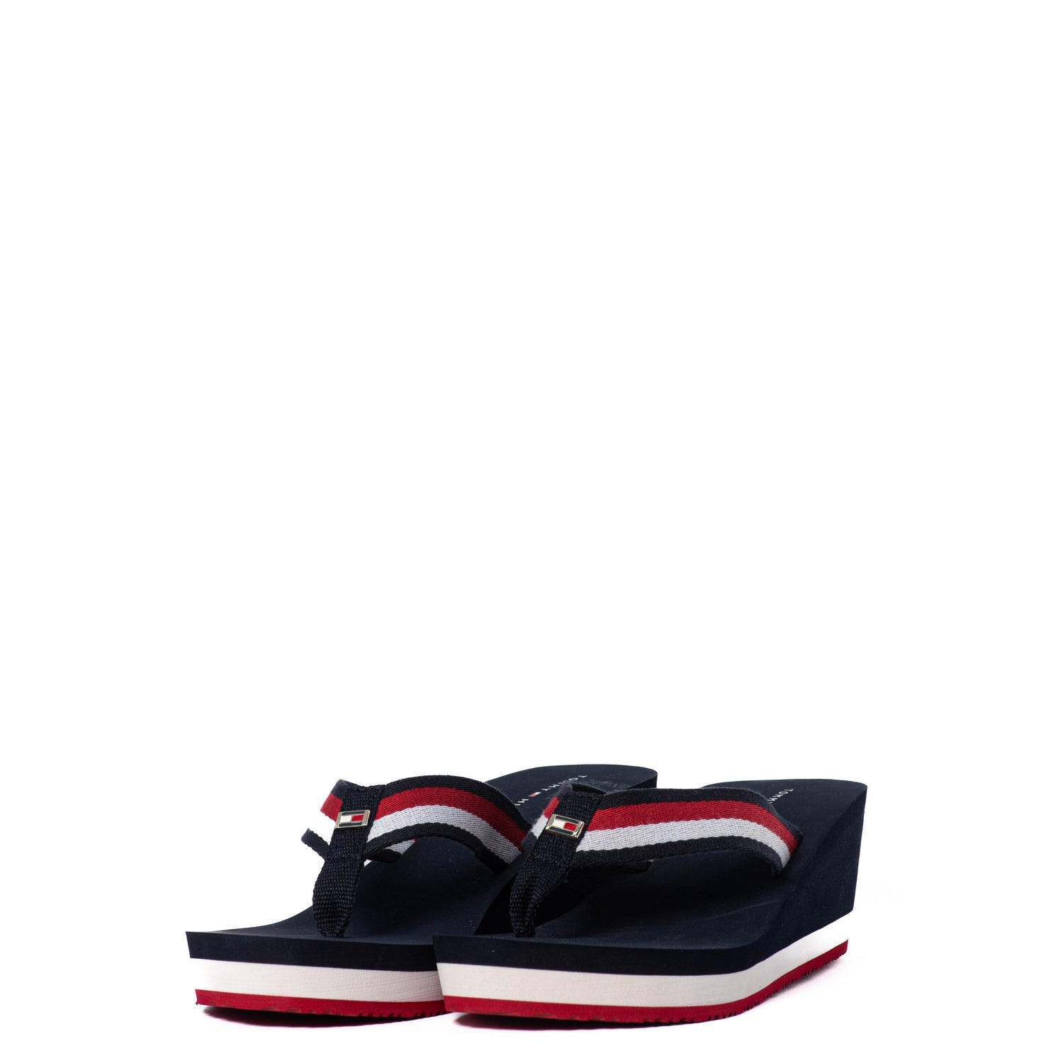 Chanclas Tommy Corporate Wedge Beach Sandal Red White Blue