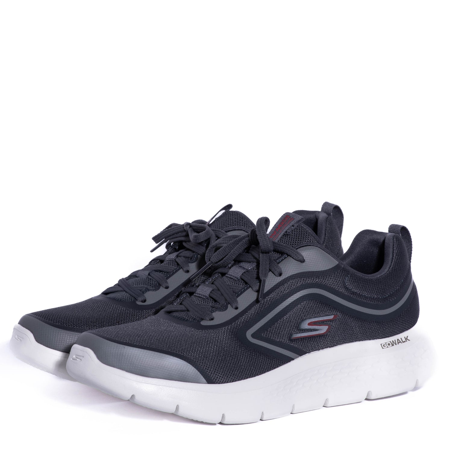 Tenis Skechers Go Walk Flex-Aferncon Fog Charcoal/Red